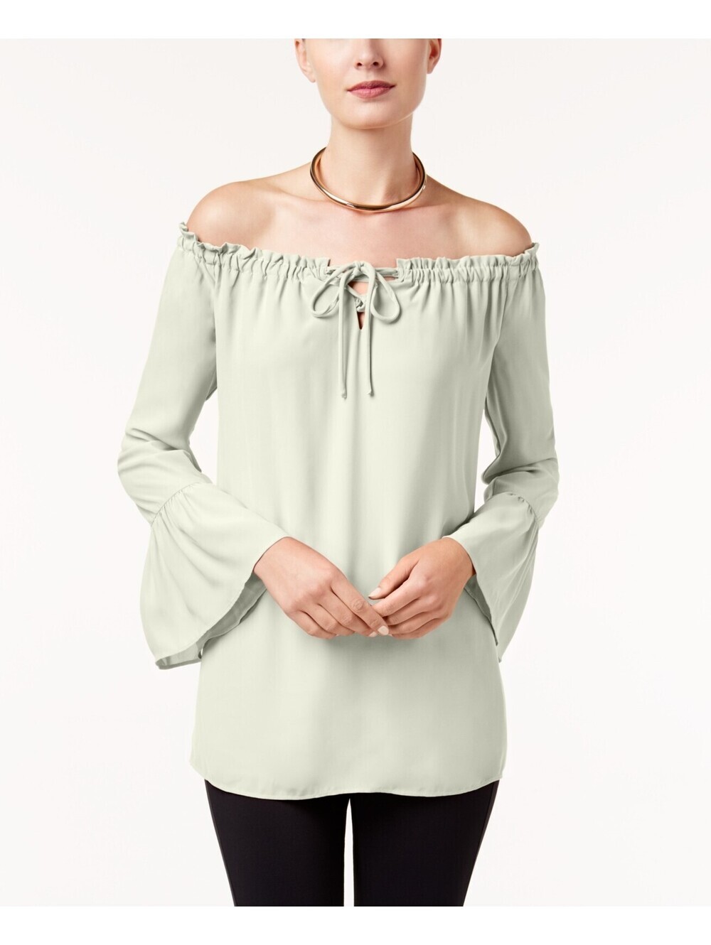 Alfani Womens Off The Shoulder Bell Sleeve Top Size XL